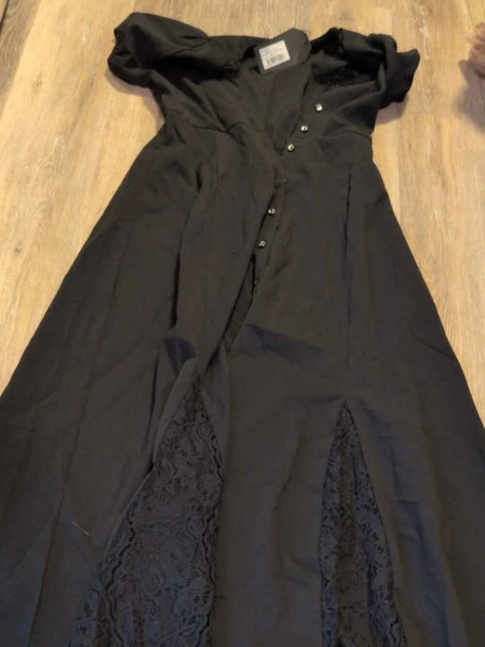 DISTURBIA Black Lace Button Front Maxi Dress Us size 2 new